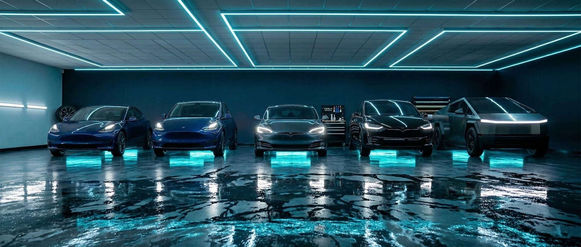 Tesla lineup — Model 3, Model Y, Model S, Model X, Cybertruck