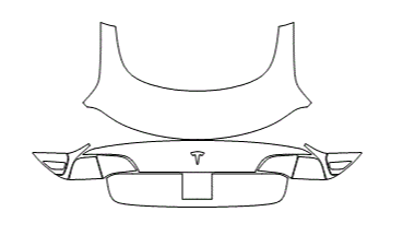 Trunk Lid Kit (Without Performance Spoiler) - Tesla Model 3 2018 PPF Kit