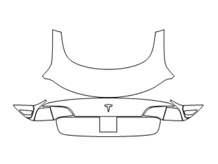 Trunk Lid Kit (Without Performance Spoiler) - Tesla Model 3 2022 PPF Kit