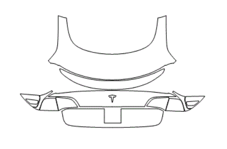 Trunk Lid Kit (With Performance Spoiler) - Tesla Model 3 2022 PPF Kit