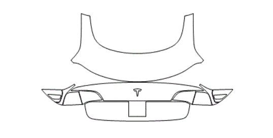 Trunk Lid Kit (Without Performance Spoiler) - Tesla Model 3 2023 PPF Kit