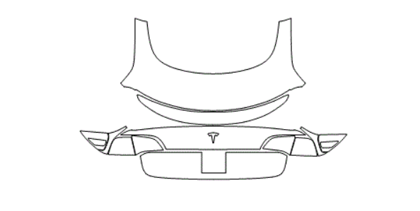Trunk Lid Kit (With Performance Spoiler) - Tesla Model 3 2023 PPF Kit
