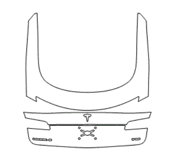 Trunk Lid Kit with 'P85' Emblem With Spoiler - Tesla Model S 2018 PPF Kit