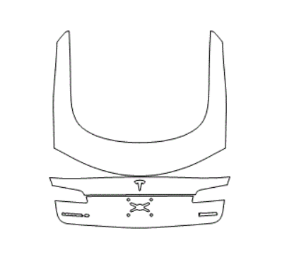 Trunk Lid Kit with 'Model S' & with 'P100D' Emblem No Spoiler - Tesla Model S 2019 PPF Kit