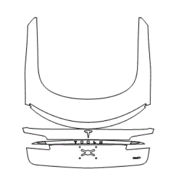 Trunk Lid Kit with 'Plaid' Emblem and Spoiler - Tesla Model S 2024 PPF Kit