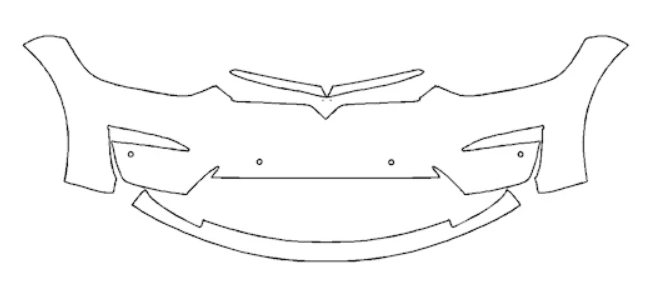 Front Bumper Kit with Sensor - Tesla Model X 2023 PPF Kit