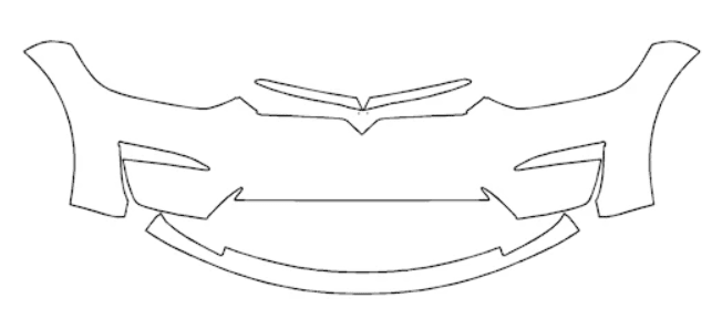 Front Bumper Kit with No Sensor - Tesla Model X 2024 PPF Kit